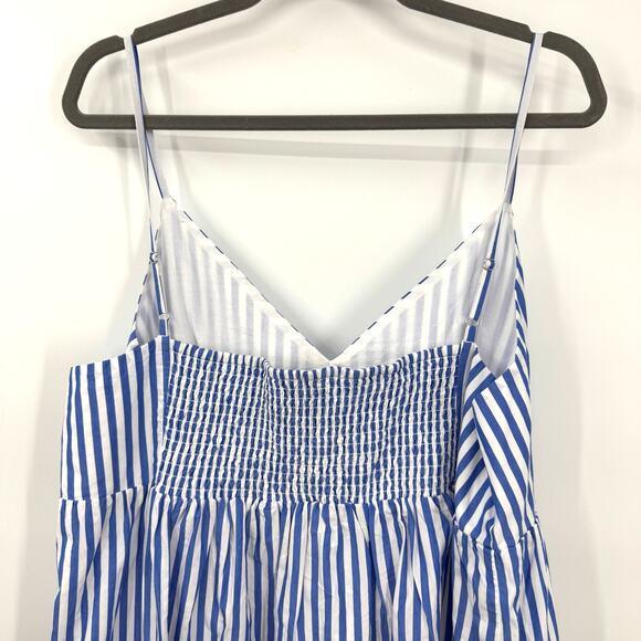 NEW Quince Maxi Dress Size XL Azure Stripe 100% Organic Cotton Sustainable - Picture 8 of 11